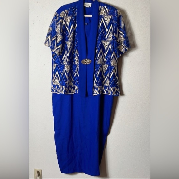 Vintage Rose USA sheer short sleeve jacket with gold embroidery 4X - Picture 2 of 7